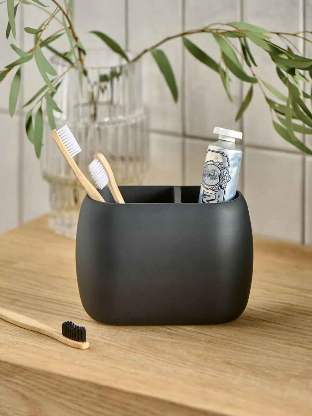 Sale Next Black Moderna Soft Touch Double Toothbrush Tidy