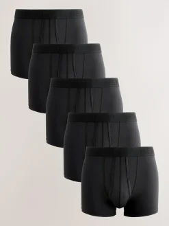 Discount Next Black Motionflex 5 Pack A-Front Cotton Rich Boxers
