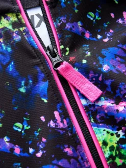 Hot Next Sports Zip Through Jacket (3-16yrs) Black Multi Splat