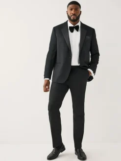 Next Black Muscle Fit Motionflex Stretch Tuxedo Suit Jacket^ Black Suits