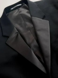 Next Black Muscle Fit Motionflex Stretch Tuxedo Suit Jacket^ Black Suits