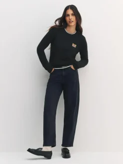 Next Black Music Cassette Long Sleeve Crew Neck Jumper With Wool^Women Knitwear|Knitwear