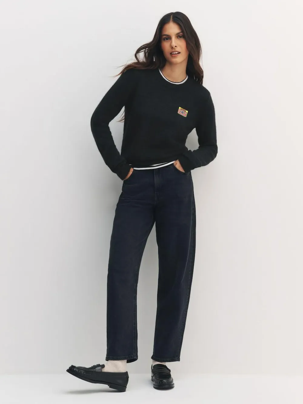 Next Black Music Cassette Long Sleeve Crew Neck Jumper With Wool^Women Knitwear|Knitwear