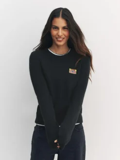 Next Black Music Cassette Long Sleeve Crew Neck Jumper With Wool^Women Knitwear|Knitwear