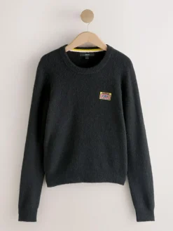 Next Black Music Cassette Long Sleeve Crew Neck Jumper With Wool^Women Knitwear|Knitwear