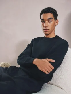 Clearance Next N. Premium Cotton Rich Relaxed Fit Mid Weight Knitted Sweatshirt Black