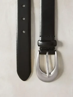 Discount Next Black N. Premium Made In Italy Curve Buckle Leather Belt