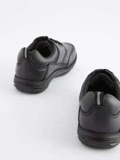 Next Black Narrow Fit (E) School Leather Lace-Up Shoes
