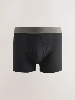 Hot Next Black Neutral Waistband A-Front Boxers 10 Pack