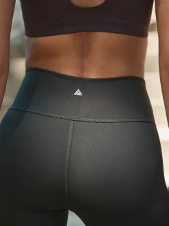 Discount Next Black Active Sports Tummy Control High Waisted Dry Tech Mid Length Sculpting Leggings