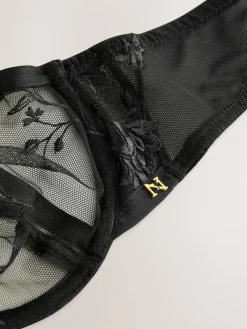 Next Black Non Pad Balcony Premium Embroidery Bra