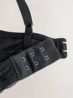 Online Next Non Pad Balcony Premium Lace Bra Black