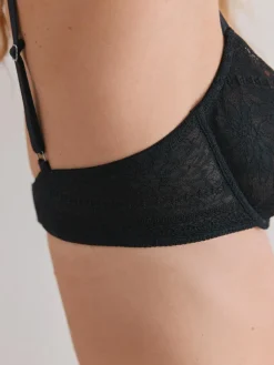 Online Next Non Pad Balcony Premium Lace Bra Black