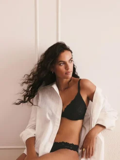 Hot Next Black Non Pad Plunge Lace Ultimate Comfort Bra