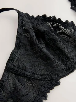 Hot Next Black Non Pad Plunge Lace Ultimate Comfort Bra