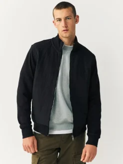 Hot Next Non-Hooded Hybrid Full Zip Jacket Black