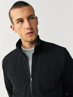 Hot Next Non-Hooded Hybrid Full Zip Jacket Black