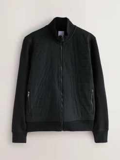 Hot Next Non-Hooded Hybrid Full Zip Jacket Black