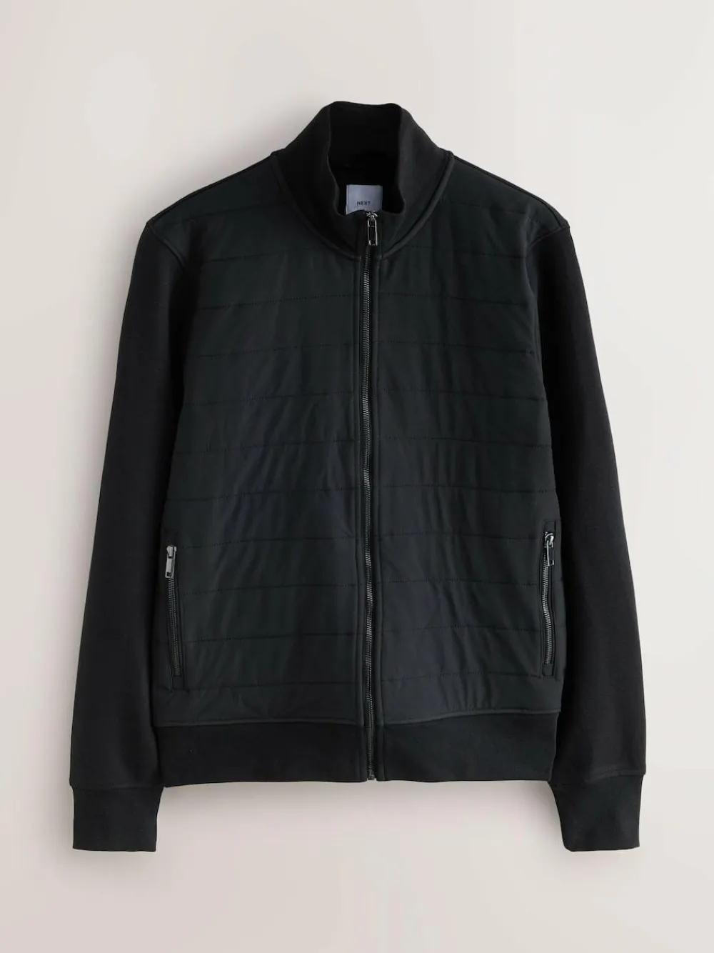 Hot Next Non-Hooded Hybrid Full Zip Jacket Black
