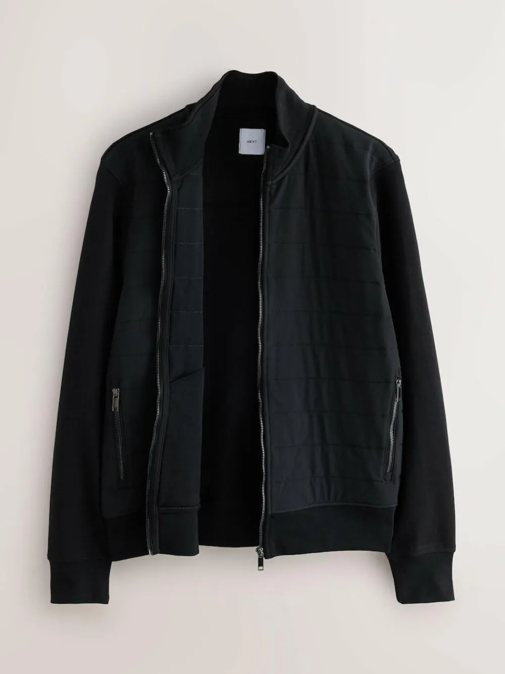Hot Next Non-Hooded Hybrid Full Zip Jacket Black