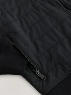 Hot Next Non-Hooded Hybrid Full Zip Jacket Black