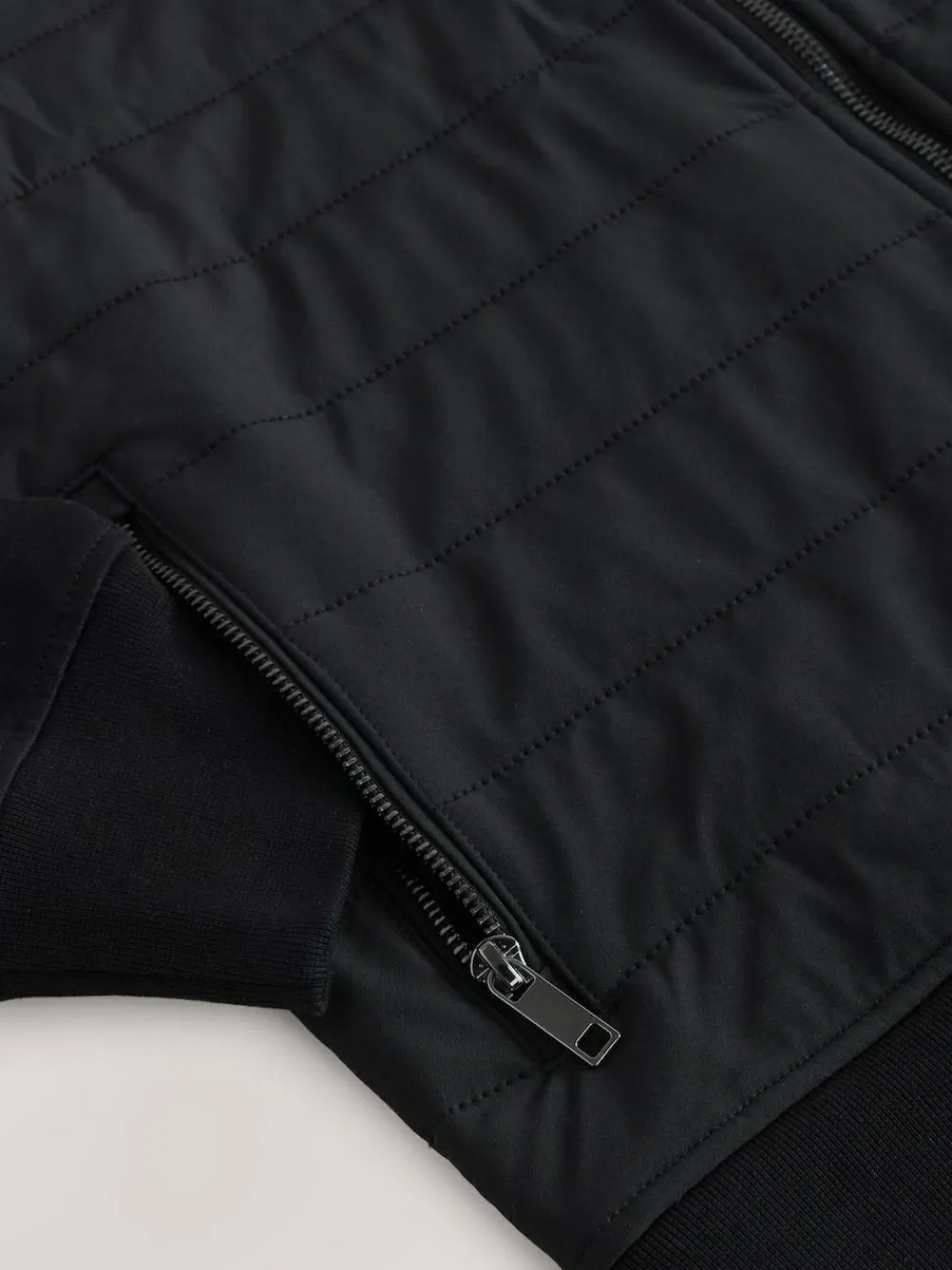 Hot Next Non-Hooded Hybrid Full Zip Jacket Black
