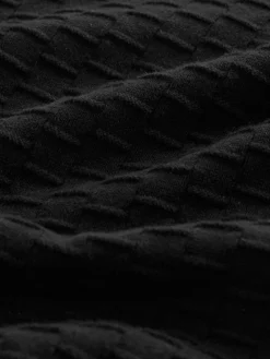 Clearance Next N.Premium Cotton Rich Regular Fit Premium Textured Quarter Zip Neck Jumper Black