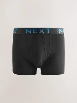 Next Black Ombre Waistband 5 Pack A-Front Cotton Rich Boxers^ Underwear|Underwear