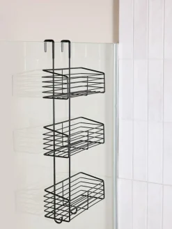 Next Over Door Three Tier Shower Caddy Black