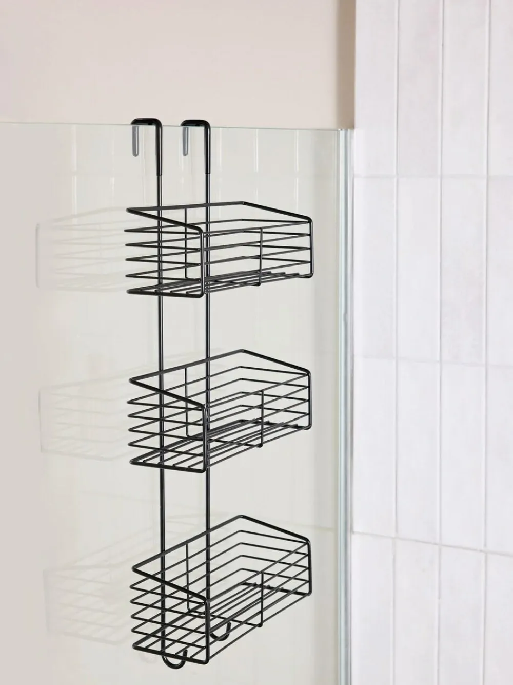 Next Over Door Three Tier Shower Caddy Black