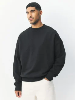 Next Oversized Heavyweight Cotton Rich Crew Neck Sweatshirt^ Sweatshirts & Hoodies|Sweatshirts & Hoodies