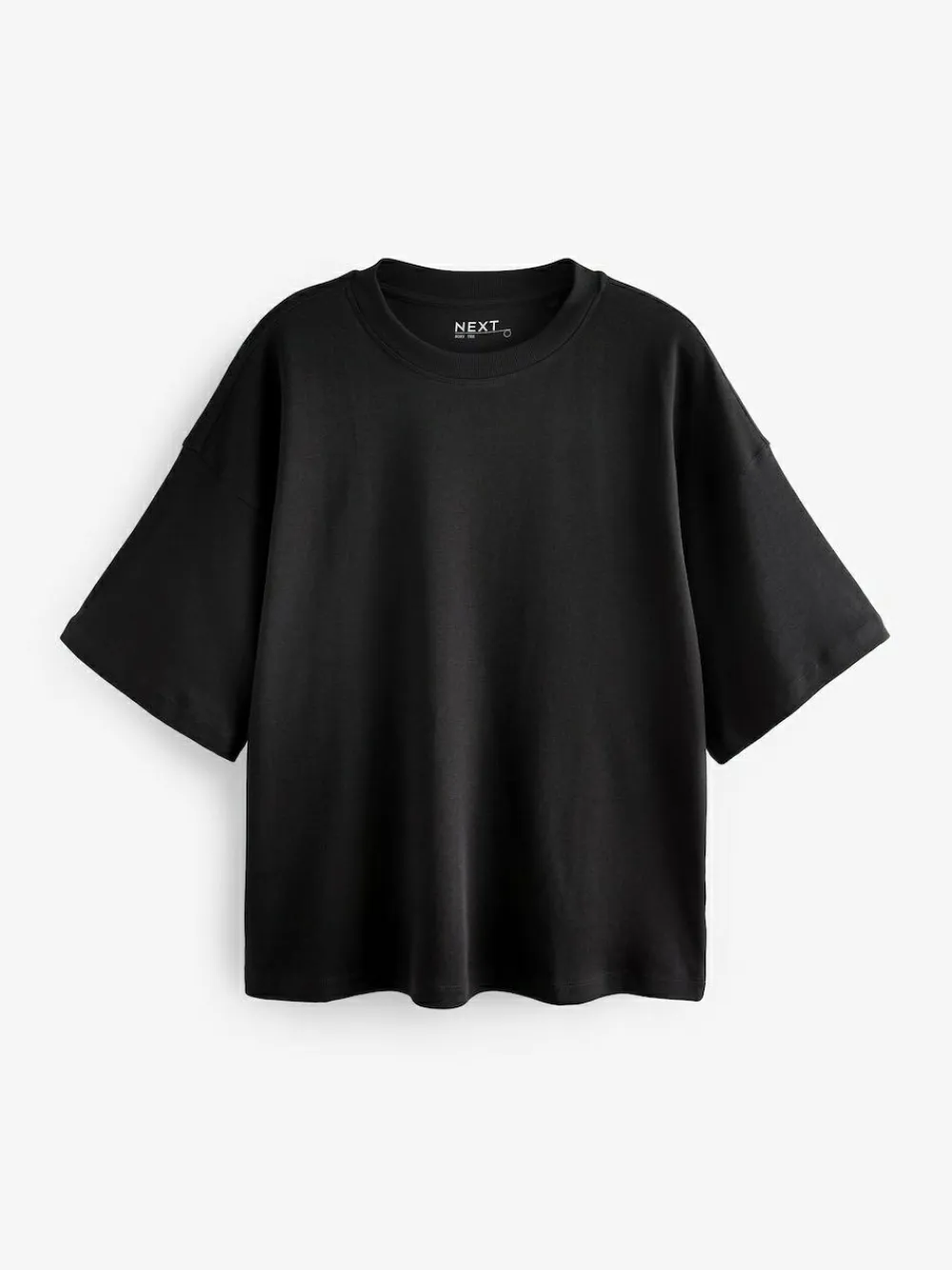 Next Black Oversized Relaxed Fit Boxy Heavyweight Crew Neck T-Shirt^Women Tops & T-Shirts