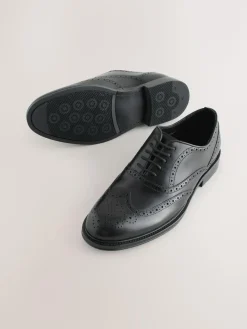 Best Next Oxford Wingcap Leather Shoes Black