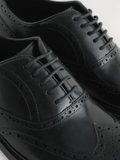Best Next Oxford Wingcap Leather Shoes Black