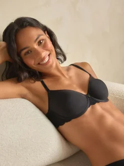 Outlet Next Pad Full Cup Premium Ultimate Comfort Lightweight Breathable T-Shirt Bra Black