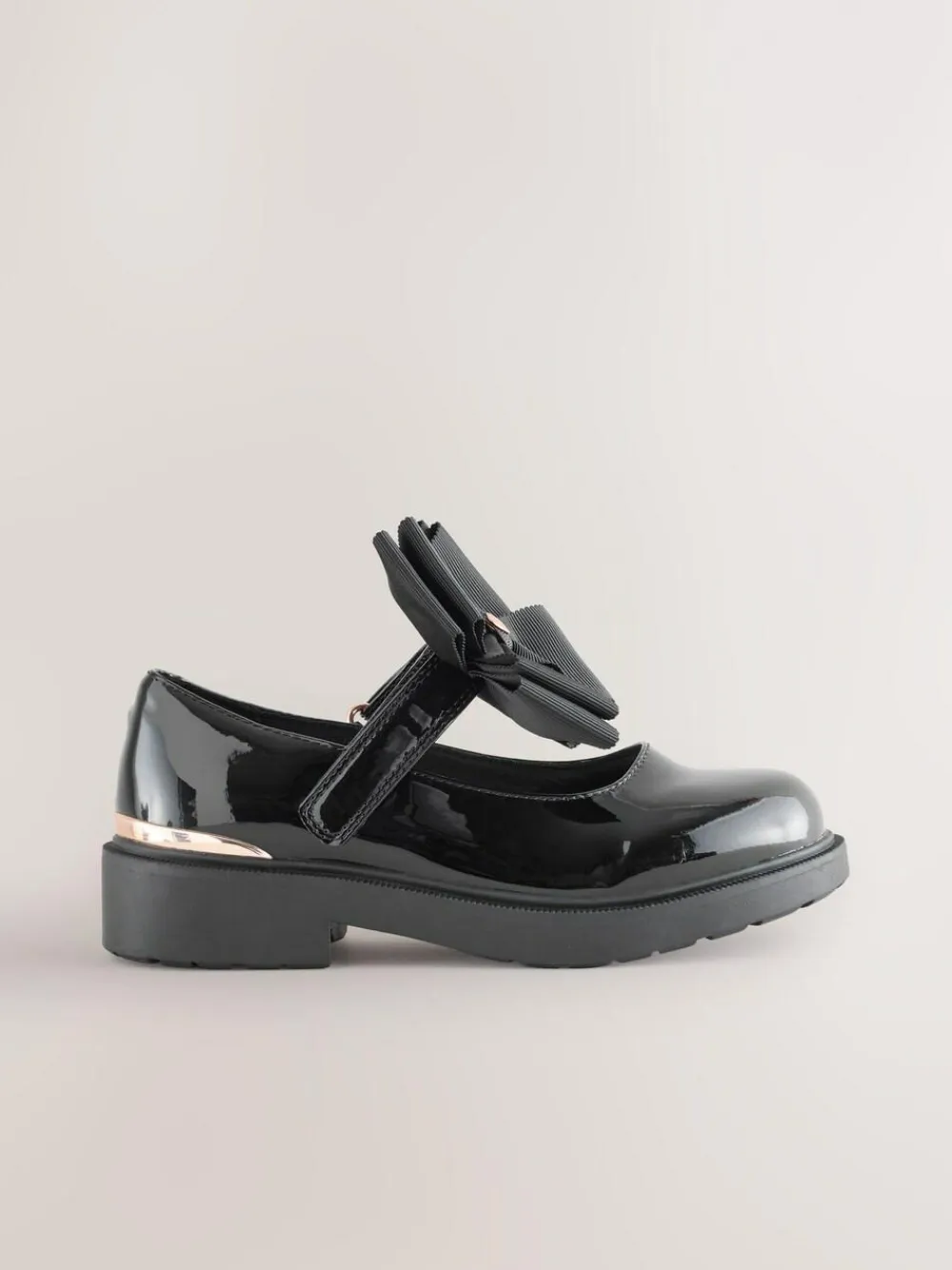 Outlet Next Black Patent Bow Chunky Mary Jane School Shoes