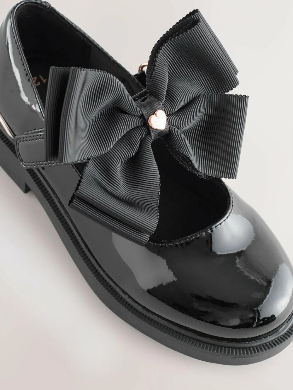 Outlet Next Black Patent Bow Chunky Mary Jane School Shoes