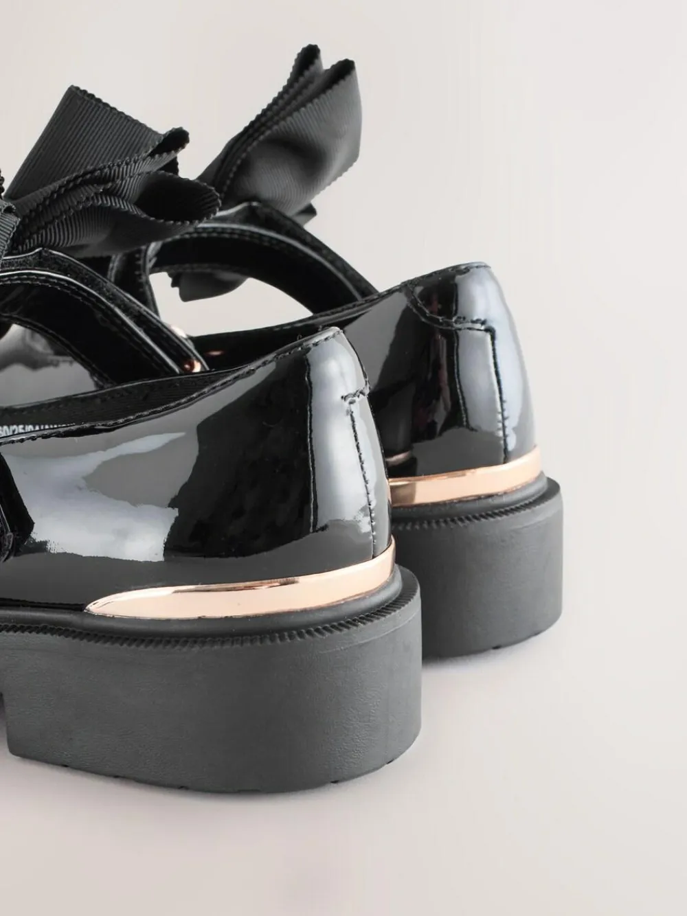 Outlet Next Black Patent Bow Chunky Mary Jane School Shoes