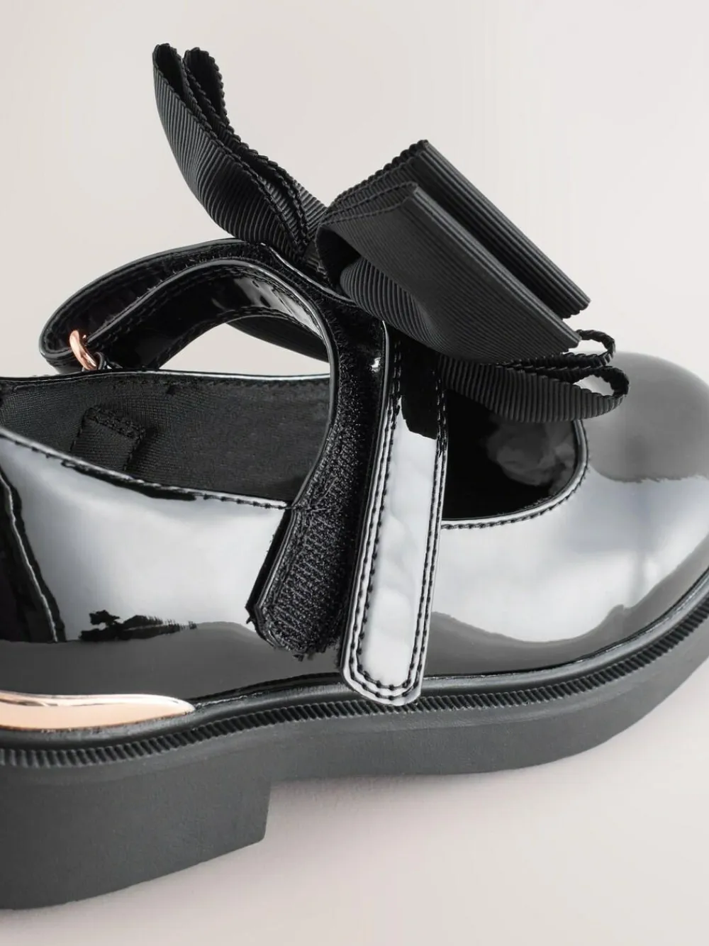 Outlet Next Black Patent Bow Chunky Mary Jane School Shoes