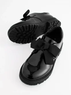 Next Black Patent Bow Monkstrap Chunky School Shoes^ Shoes