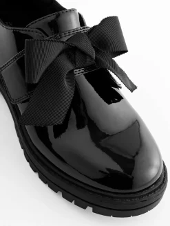 Next Black Patent Bow Monkstrap Chunky School Shoes^ Shoes