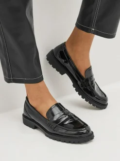 Sale Next Patent Chunky Loafer Shoes Black