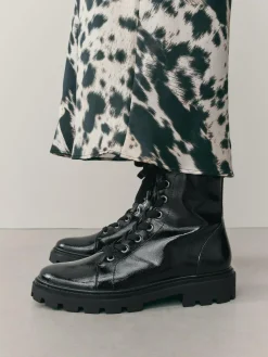 Best Next Black Patent Extra Wide Fit Forever Comfort® Lace-Up Boots