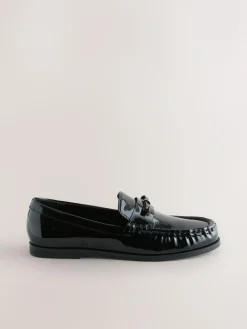 Hot Next Forever Comfort® Bow Detail Ruched Toe Loafers Black Patent