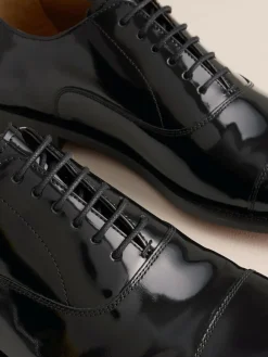 Next Black Patent Leather Oxford Toe Cap Shoes^ Shoes|Occasionwear