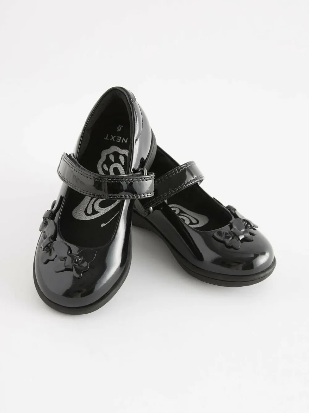 Discount Next Standard Fit (F) School Junior Butterfly Mary Jane Shoes Black Patent