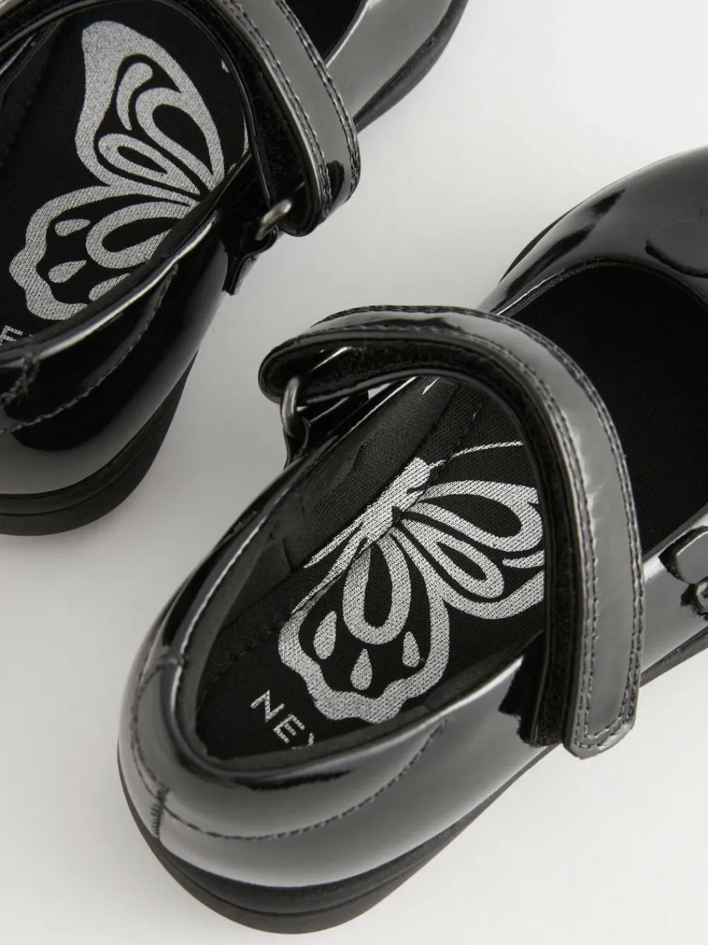 Discount Next Standard Fit (F) School Junior Butterfly Mary Jane Shoes Black Patent