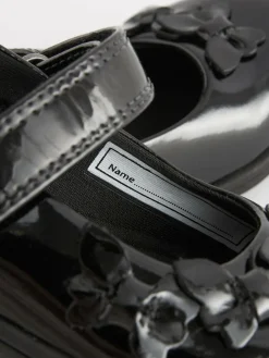 Discount Next Standard Fit (F) School Junior Butterfly Mary Jane Shoes Black Patent