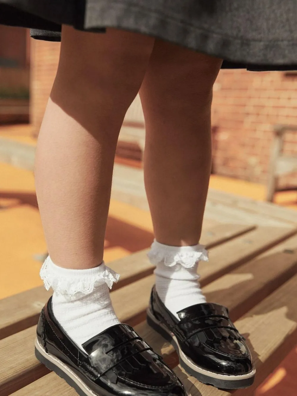 Discount Next Black Patent Standard Fit (F) School Tassel Loafers