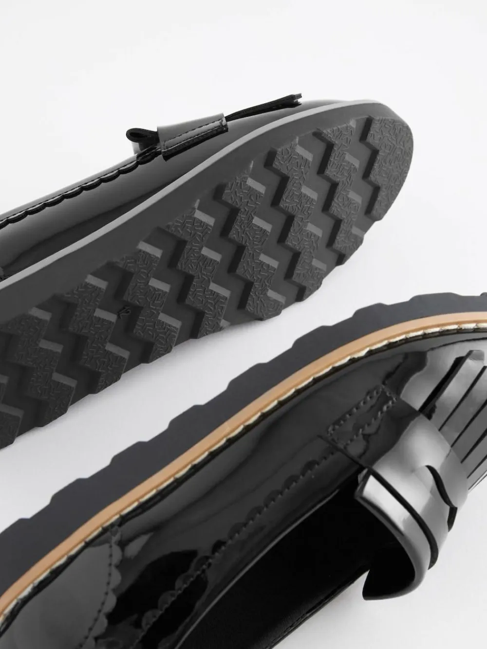 Discount Next Black Patent Standard Fit (F) School Tassel Loafers
